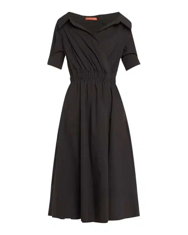 Lydia Short-Sleeve Midi Wrap Shirtdress