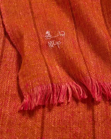 Anderson & Sheppard Men's Hairline Windowpane Check Cashmere Scarf | Thumbnail 4