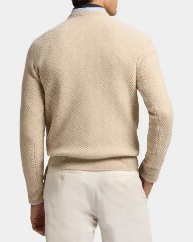 Ralph Lauren Purple Label Textured Herringbone Cashmere Sweater | Thumbnail 3