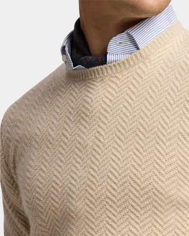 Ralph Lauren Purple Label Textured Herringbone Cashmere Sweater | Thumbnail 5