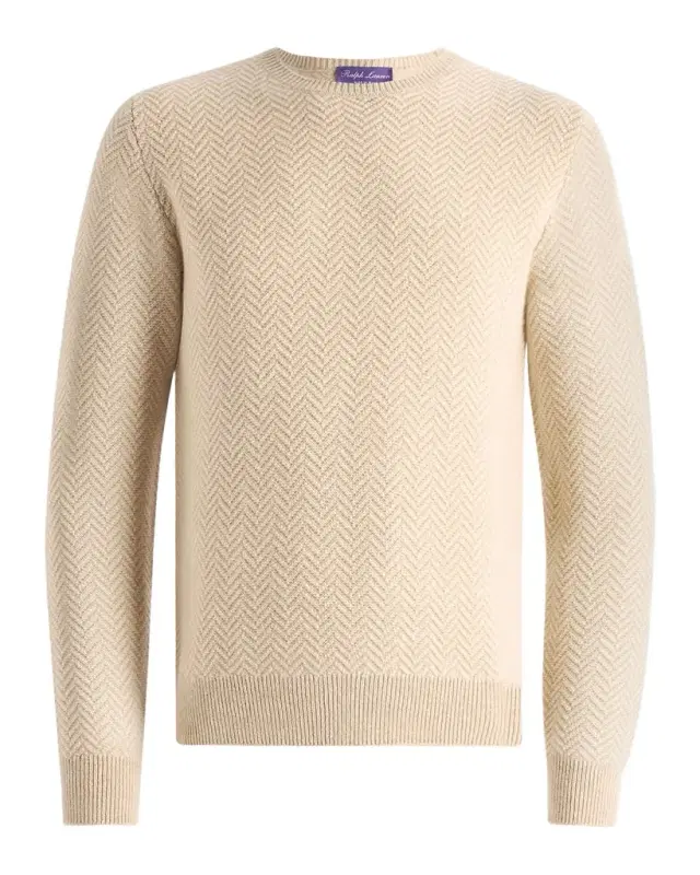 Textured Herringbone Cashmere Sweater