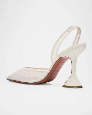 Amina Muaddi Holli Lace Slingback Pumps | Thumbnail 2