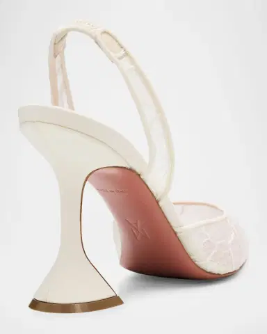 Amina Muaddi Holli Lace Slingback Pumps | Thumbnail 3