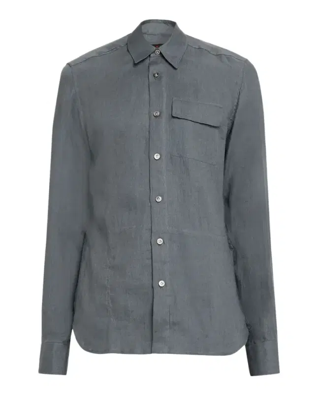 Kiton Men 's Linen Flap-Pocket Casual Button-Down Shirt