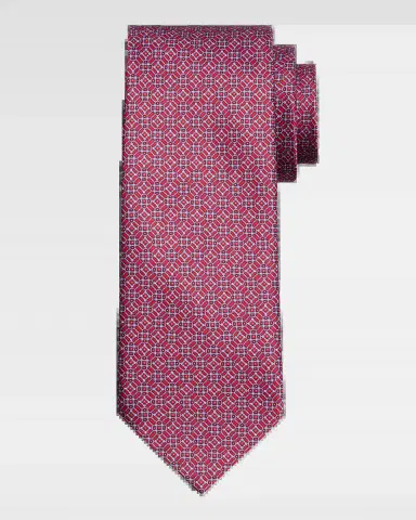 Stefano Ricci Men's Tonal Mosaic Link Silk Tie | Thumbnail 2