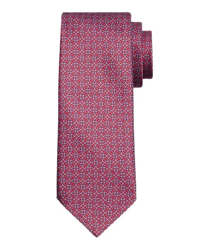 Stefano Ricci Men 's Tonal Mosaic Link Silk Tie