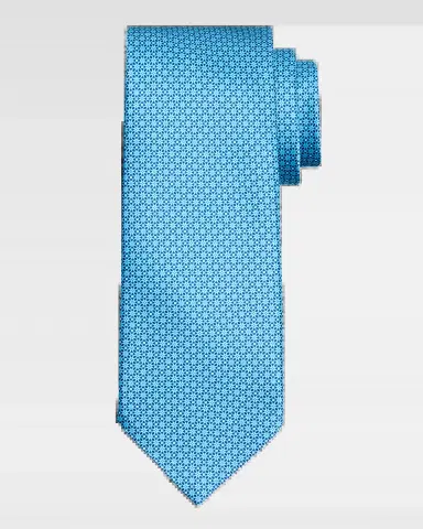 Stefano Ricci Men's Floral Grid Silk Tie | Thumbnail 2