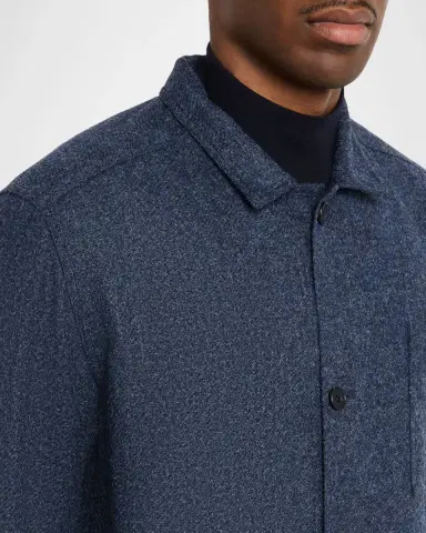 Anderson & Sheppard Men's Wool Patch-Pocket Shirt Jacket | Thumbnail 5 Anderson & Sheppard Men's Wool Patch-Pocket Shirt Jacket | Thumbnail 5