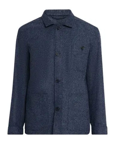 Anderson & Sheppard Men's Wool Patch-Pocket Shirt Jacket | Thumbnail 1 Anderson & Sheppard Men's Wool Patch-Pocket Shirt Jacket | Thumbnail 1