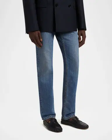 Versace Men's Medusa Leather Moc-Toe Loafers | Thumbnail 2 Versace Men's Medusa Leather Moc-Toe Loafers | Thumbnail 2