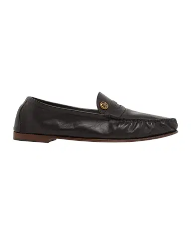 Versace Men's Medusa Leather Moc-Toe Loafers | Thumbnail 1 Versace Men's Medusa Leather Moc-Toe Loafers | Thumbnail 1