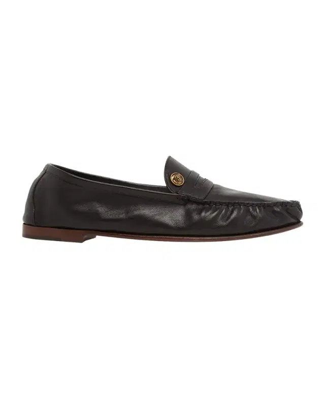 Versace Men 's Medusa Leather Moc-Toe Loafers