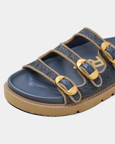 Marc Jacobs The Denim Suede Kiki Slides | Thumbnail 3