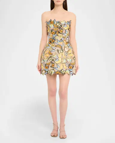 Bronx and Banco Maraya Strapless Butterfly-Embroidered Mini Dress | Thumbnail 2 Bronx and Banco Maraya Strapless Butterfly-Embroidered Mini Dress | Thumbnail 2