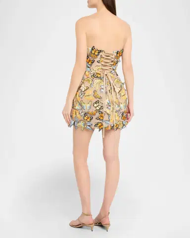 Bronx and Banco Maraya Strapless Butterfly-Embroidered Mini Dress | Thumbnail 3 Bronx and Banco Maraya Strapless Butterfly-Embroidered Mini Dress | Thumbnail 3