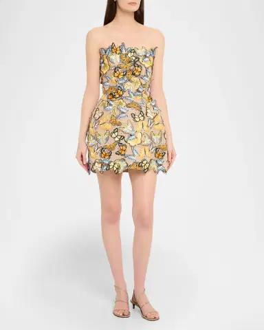 Bronx and Banco Maraya Strapless Butterfly-Embroidered Mini Dress | Thumbnail 4 Bronx and Banco Maraya Strapless Butterfly-Embroidered Mini Dress | Thumbnail 4