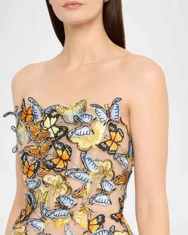 Bronx and Banco Maraya Strapless Butterfly-Embroidered Mini Dress | Thumbnail 5 Bronx and Banco Maraya Strapless Butterfly-Embroidered Mini Dress | Thumbnail 5