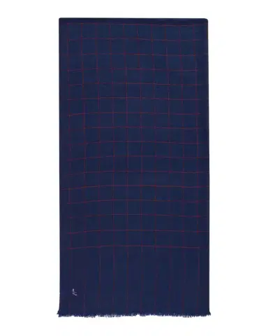 Anderson & Sheppard Men's Hairline Windowpane Check Cashmere Scarf | Thumbnail 1