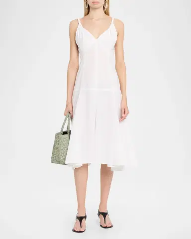 Proenza Schouler Leo Sleeveless Flared Cotton Midi Dress | Thumbnail 2 Proenza Schouler Leo Sleeveless Flared Cotton Midi Dress | Thumbnail 2