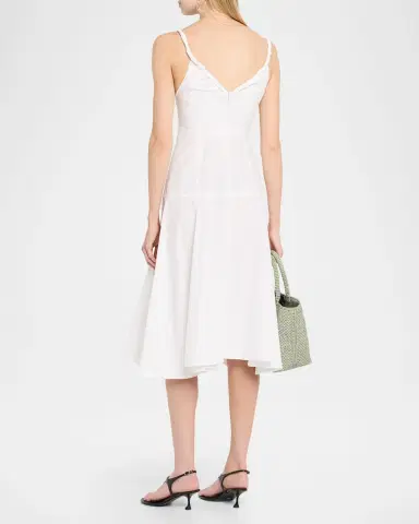 Proenza Schouler Leo Sleeveless Flared Cotton Midi Dress | Thumbnail 3 Proenza Schouler Leo Sleeveless Flared Cotton Midi Dress | Thumbnail 3