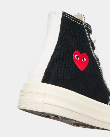 Comme des Garçons x PLAY High Top Sneakers W/ Red Heart, Toddlers/Kids | Thumbnail 4 Comme des Garçons x PLAY High Top Sneakers W/ Red Heart, Toddlers/Kids | Thumbnail 4
