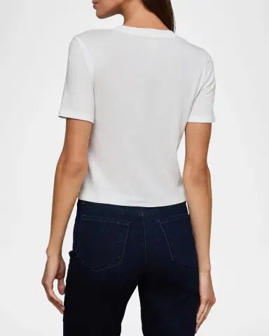 L'Agence Stormy Short-Sleeve Crop Tee | Thumbnail 2