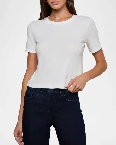 L'Agence Stormy Short-Sleeve Crop Tee | Thumbnail 3
