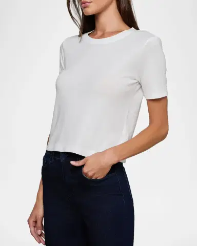 L'Agence Stormy Short-Sleeve Crop Tee | Thumbnail 4
