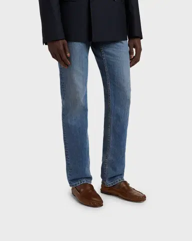 Versace Men's Medusa Leather Moc-Toe Loafers | Thumbnail 2