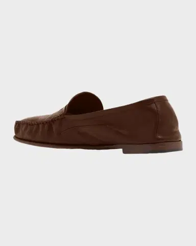 Versace Men's Medusa Leather Moc-Toe Loafers | Thumbnail 4