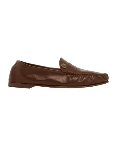 Versace Men's Medusa Leather Moc-Toe Loafers | Thumbnail 1
