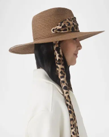 Eugenia Kim Cassidy Sun Hat with Leopard-Print Scarf | Thumbnail 5 Eugenia Kim Cassidy Sun Hat with Leopard-Print Scarf | Thumbnail 5