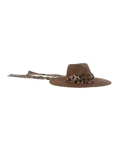 Eugenia Kim Cassidy Sun Hat with Leopard-Print Scarf | Thumbnail 1 Eugenia Kim Cassidy Sun Hat with Leopard-Print Scarf | Thumbnail 1