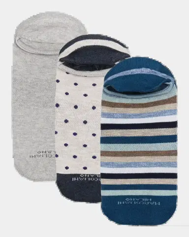 Marcoliani Men 's Invisible Multicolor 3-Pack No-Show Sneaker Socks | Thumbnail 2 Marcoliani Men 's Invisible Multicolor 3-Pack No-Show Sneaker Socks | Thumbnail 2