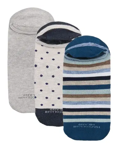 Marcoliani Men 's Invisible Multicolor 3-Pack No-Show Sneaker Socks | Thumbnail 1 Marcoliani Men 's Invisible Multicolor 3-Pack No-Show Sneaker Socks | Thumbnail 1