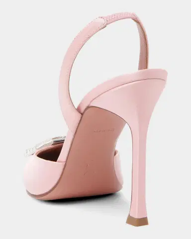 Amina Muaddi Camelia 105mm Satin Slingback Pumps | Thumbnail 2 Amina Muaddi Camelia 105mm Satin Slingback Pumps | Thumbnail 2