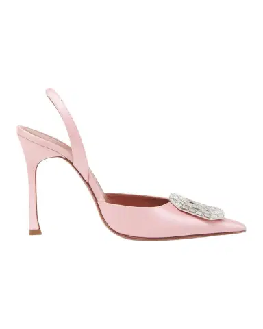 Amina Muaddi Camelia 105mm Satin Slingback Pumps | Thumbnail 1 Amina Muaddi Camelia 105mm Satin Slingback Pumps | Thumbnail 1