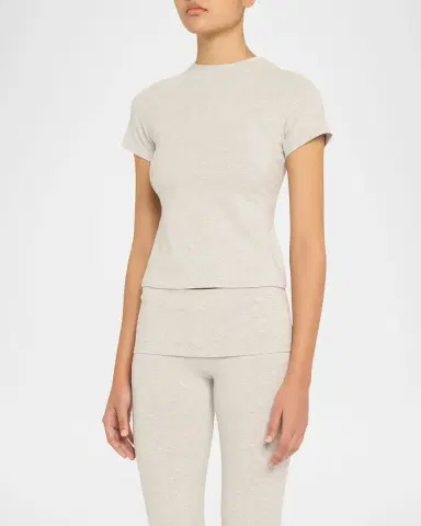 Skims Cotton Jersey Crewneck T-Shirt | Thumbnail 4
