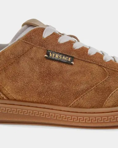 Versace Men's Greca Court Suede Sneakers | Thumbnail 3