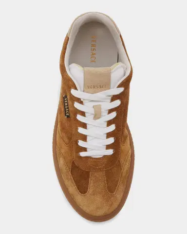 Versace Men's Greca Court Suede Sneakers | Thumbnail 4