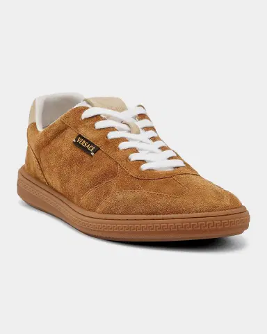 Versace Men's Greca Court Suede Sneakers | Thumbnail 5