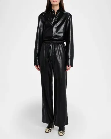 Nanushka Calie Alt-Leather Drawstring Pants | Thumbnail 2