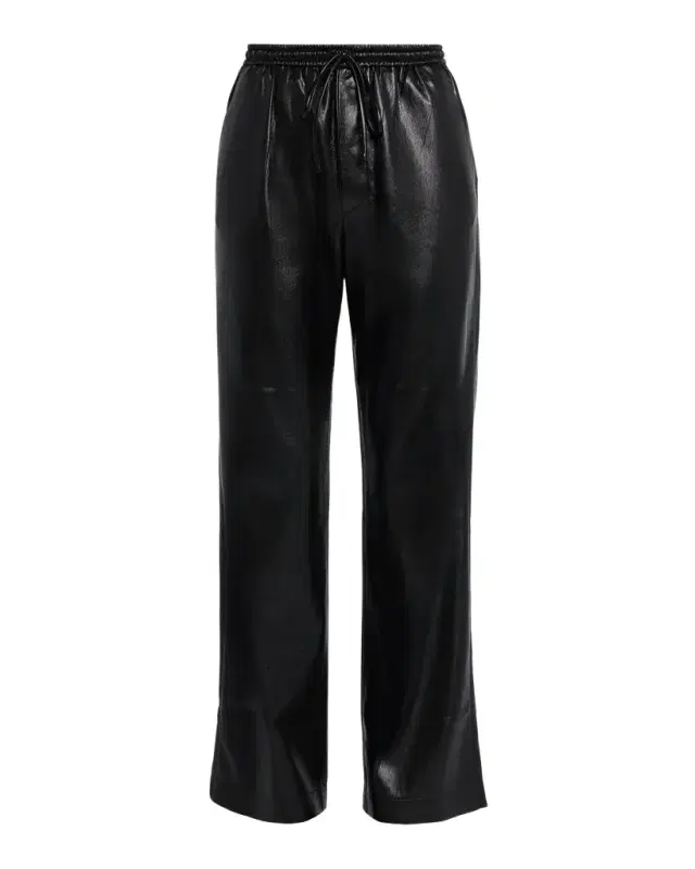 Nanushka Calie Alt-Leather Drawstring Pants