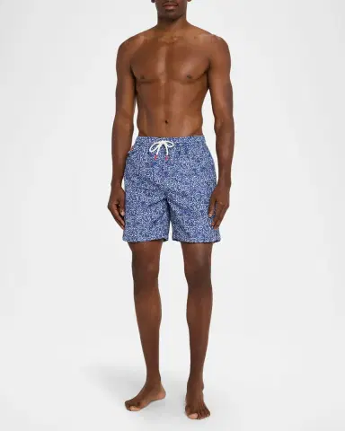 Kiton Men's Floral Polyester Swim Trunks | Thumbnail 2