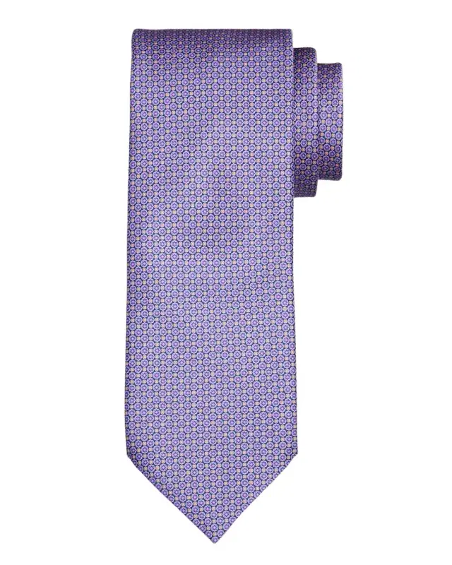 Men 's Micro-Floral Silk Tie