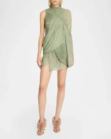 Balmain One-Shoulder Draped Mini Dress | Thumbnail 2