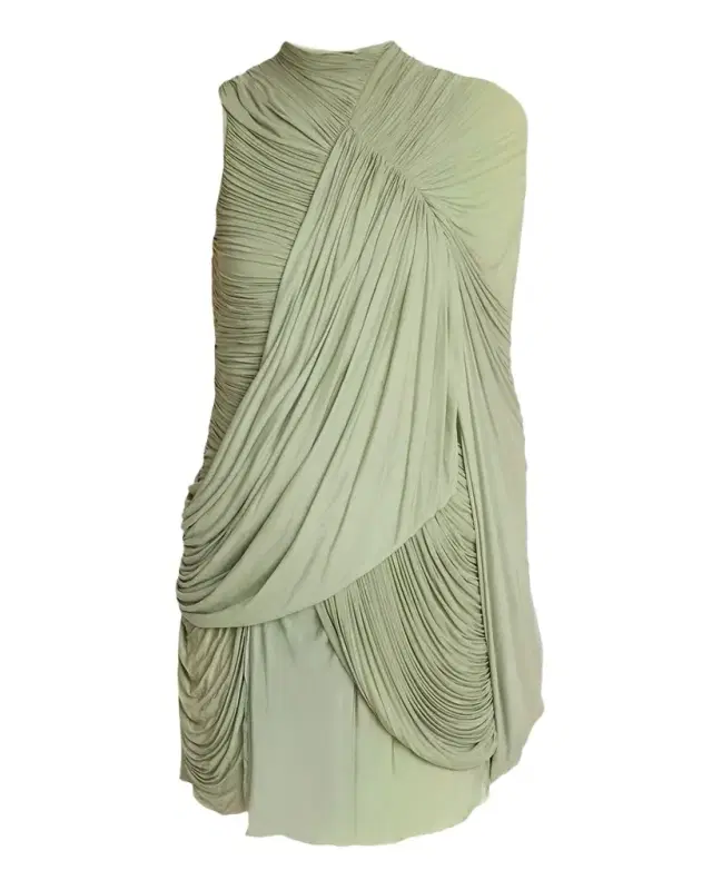 One-Shoulder Draped Mini Dress
