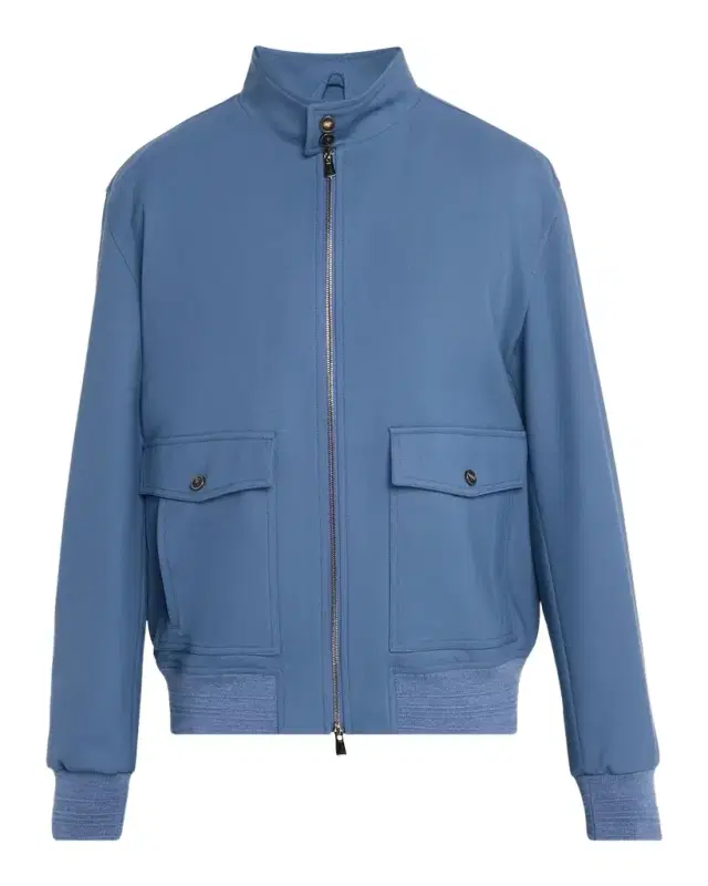 Isaia Baracuta Stretch-Wool Zip-Up Bomber Jacket