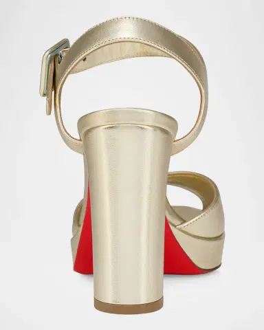 Christian Louboutin 100mm Cora Metallic Nappa Leather Platform Sandals | Thumbnail 3 Christian Louboutin 100mm Cora Metallic Nappa Leather Platform Sandals | Thumbnail 3