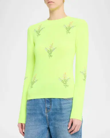 Essentiel Antwerp Jardens Embroidered Rib-Knit Sweater | Thumbnail 4